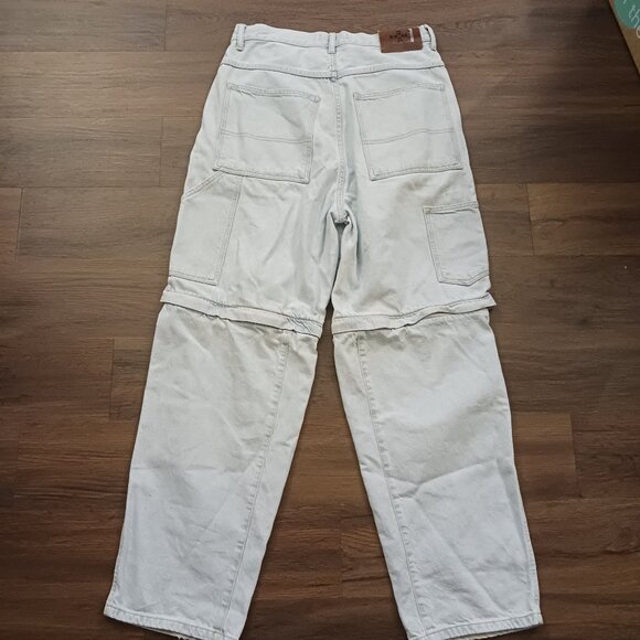 RARE FA WORLD ENTERTAINMENT FUCKING AWESOME LIGHT DENIM JEANS CARGO ZIPPER 30 - Picture 5 of 6